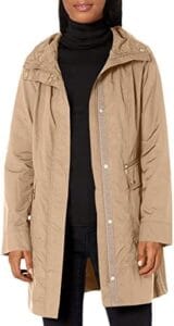 Cole Haan Women’s Packable Hooded Rain Jacket with Bow