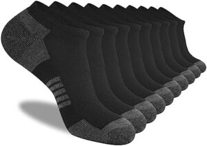 COOVAN 10 Pairs Mens Low Cut Socks Men 10 Pack Comfort Cushion Casual Socks