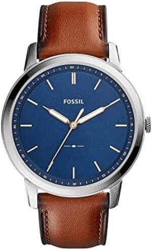Fossil Minimalist Men’s Watch with Leather or Stainless Steel Band, Chronograph or Analog Watch Display with Slim Case Design