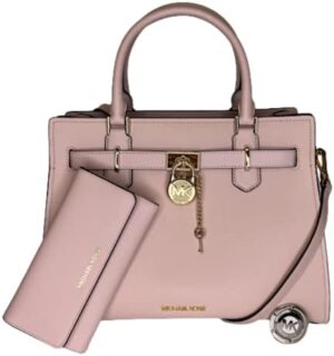 MICHAEL Michael Kors Hamilton MD Satchel bundled with Trifold Wallet and Purse Hook