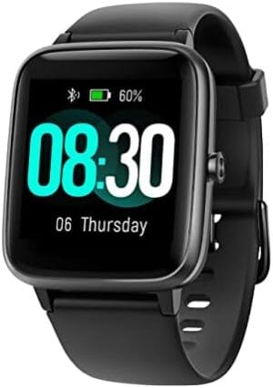 GRV Smart Watch for iOS and Android Phones, Watches for Men Women IP68 Waterproof Smartwatch Fitness Tracker Watch with Heart Rate/Sleep Monitor Steps Calories Counter (Black)