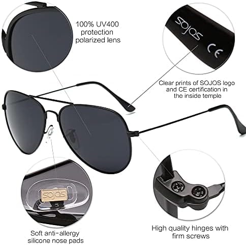 SOJOS Aviator Polarized Sunglasses for Women and Men - Image 4