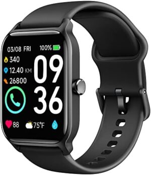 Smart Watch for Men(Answer/Make Call),Alexa Built-in,1.8″Fitness Tracker with Heart Rate Sleep SpO2 Monitor,100+Sport Mode,5ATM Waterproof,Activity Trackers and Smartwatches for iOS and Android Phones