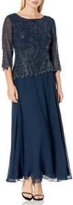 J Kara Women’s Petite Floral Beaded Gown