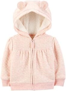Simple Joys by Carter’s Unisex Babies’ Hooded Sweater Jacket with Sherpa Lining