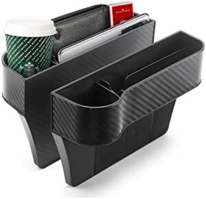 2 Packs Car Seat Gap Filler Organizer, Multifunctional Seat Gap Storage Box with Cup Holder, Console Side Extra Pouchs with USB Car Charger, Auto Accessories for Cellphone Wallet Key
