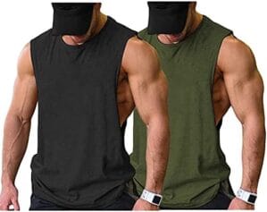 COOFANDY Men Workout Tank Top 2 Pack Gym Bodybuilding Sleeveless Muscle T Shirts