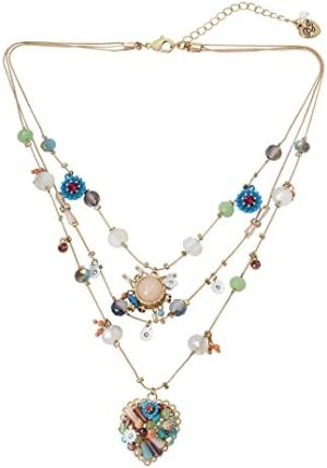 Betsey Johnson Woven Heart Layered Necklace