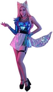 miccostumes Womens Game Leather Outfit Cosplay Costume with Belt and Neck Accessory