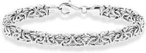 Miabella Italian 925 Sterling Silver Byzantine Bracelet for Women, Handmade in Italy