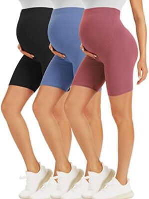 BONVIGOR Maternity Shorts Over The Belly Biker Workout Yoga Active Athletic Pregnancy Short Pants Lounge Pajama