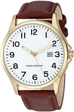 Amazon Essentials Men’s Easy to Read Strap Watch