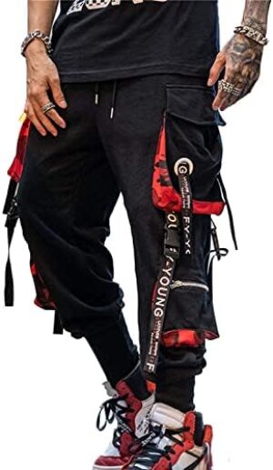 Men’s Joggers Punk Cargo Baggy Techwear Hip Hop Harem Streetwear Tactical Track Pants