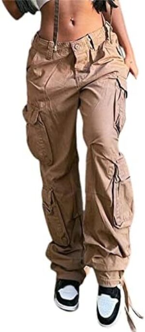 Women’s Baggy Denim Pants High Waisted Y2K Wide Leg Oversized Plus Size Boyfriend Cargo Jeans Streetwear Trousers