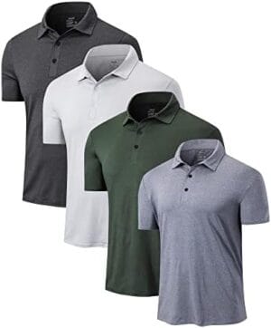 TELALEO 4/5 Pack Mens Polo Shirts Quick Dry Short Sleeve Golf T Shirt Performance Moisture Wicking Casual Workout