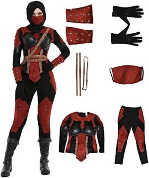 miccostumes Women’s Dark Assassin Costume Female Cosplay Set with Hood