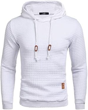 COOFANDY Mens Hooded Sweatshirt Casual Long Sleeve Drawstring Waffle Knit Pullover Hoodies