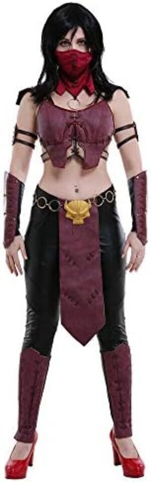 miccostumes Women’s Game Ninja Leotard Cosplay Costume Set with Face Cover