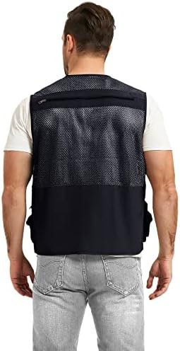 Flygo Mens Summer Outdoor Work Safari Fishing Travel Photo Vest with Pockets - Image 4