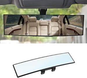 Car Rearview Mirrors, Interior Clip-on Panoramic Rear View Mirror for Car, Wide Viewing Range, 12 inch HD Universal Use for Cars, SUVs, Trucks, Vehicles (White)