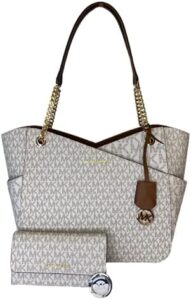 MICHAEL Michael Kors Jet Set Travel Large Chain Shoulder Tote bundled with Michael Kors Jet Set Travel Trifold Wallet