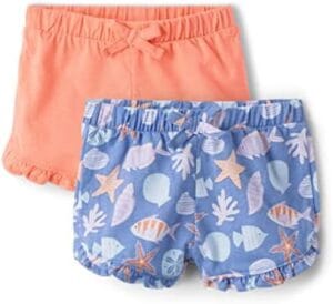 The Children’s Place Baby Girls’ Pull on Everyday Shorts 2 Pack