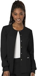 Cherokee Snap Front Scrub Jackets for Women, Workwear Revolution Soft Stretch WW310