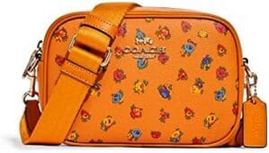COACH Womens Mini Jamie Camera Bag In Leather (IM/Light Orange Multi With Mini Vintage Rose Print)
