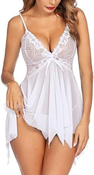 Avidlove Lingerie for Women Lace Babydoll Sleepwear Boudoir Outfits Plus Size Langeray XS-5XL