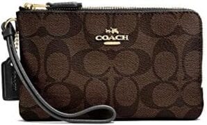 COACH Signature PVC Double Corner Zip