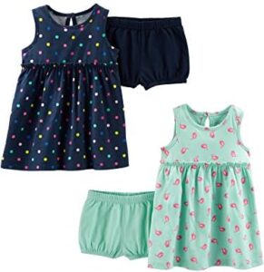 Simple Joys by Carter’s Toddlers and Baby Girls’ Short-Sleeve and Sleeveless Dress Sets, Pack of 2