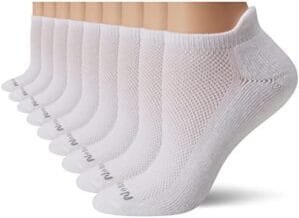 No nonsense womens Soft & Breathable Cushioned No Show With Back Tab, 9 Pair Pack Running Socks, White – Pair Pack, 4-10 US