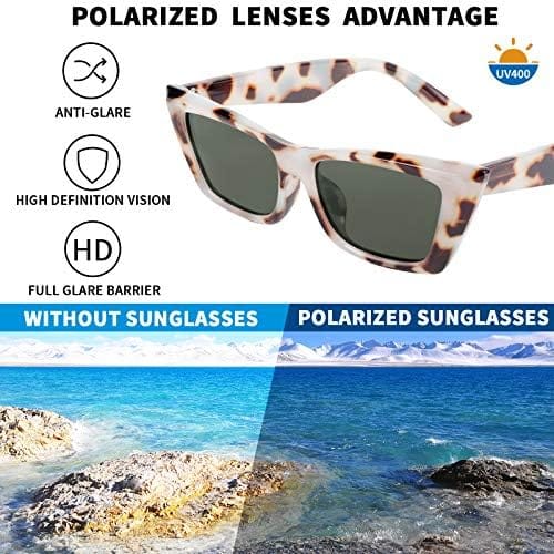 FEISEDY Small Cateye Square Polarized Sunglasses Women Classic Thick Rectangle Frame UV400 Sun Glasses B2736 - Image 6