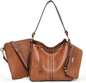 Montana West Tote Handbags for Women Concealed Carry Purses Vegan Leather Hobo Shoulder Bag 3pcs Purse Set