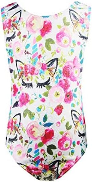 TENVDA Girls Leotards for Gymnastics Outfits Sparkle Kids One-Piece Colorful Dancewear Size 2-12 Years Old