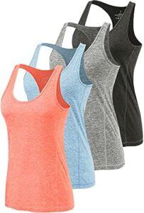 Air Curvey Workout Tank Tops for Women Yoga Racerback Tanks Athletic Quick Dry Activewear 4 Pack