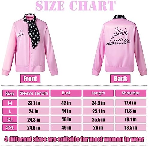 PROMOTED TO BIG SISTER 1950s Lady Women Halloween Cosplay Costume Pink Satin Jacket with Neck Scarfs - Image 4