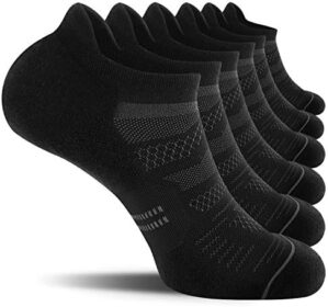 CS CELERSPORT 6 Pack Men’s Running Ankle Socks with Cushion, Low Cut Athletic Sport Tab Socks