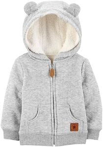 Simple Joys by Carter’s Unisex Babies’ Hooded Sweater Jacket with Sherpa Lining