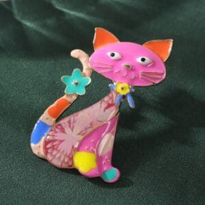 D&Rui New Charming Cartoon Cat Brooch Pin Cute Things Women Lovely Animal Casual Brooches for Women's Clothing Graduation Gift