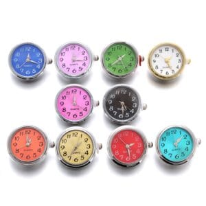 Glass Watch Snap Buttons Ten colors can move fit 18mm/20mm DIY Snap Bracelet Replaceable Buttons Jewelry