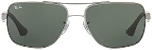 Ray-Ban Men’s RB3483 Metal Square Sunglasses