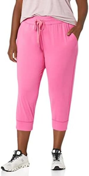 Amazon Essentials Women’s Brushed Tech Stretch Crop Jogger Pant (Available in Plus Size)
