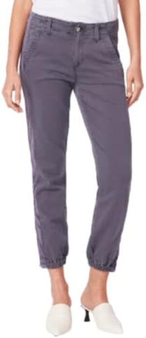 PAIGE Women’s MAYSLIE Transcend Weekender Jogger W/Velvet Side Stripe, Vintage Pearl Grey, 30