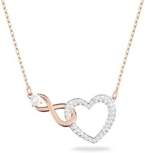 Swarovski Infinity Heart Jewelry Collection, Necklaces and Bracelets, Rose Gold & Rhodium Tone Finish, Clear Crystals