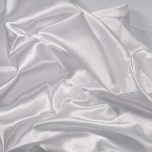 Charmeuse Satin White Fabric, 60″ Wide, Silky, for Wedding,Bridal,Decoration, Fashion,Apparel Crafts by 1Yard