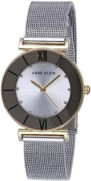 Anne Klein Women’s Glitter Accented Mesh Bracelet Watch