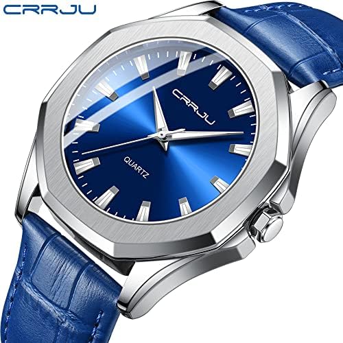 CRRJU Men's Fashion Luxury Classical Leather Watches for Men Business Simple Luminous Analog Quartz Wristwatches - Image 2