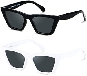 ANDWOOD Cat Eye Sunglasses for Women Polarized Cateye Frames Fashion Vintage Square Classic Retro Sun Glasses