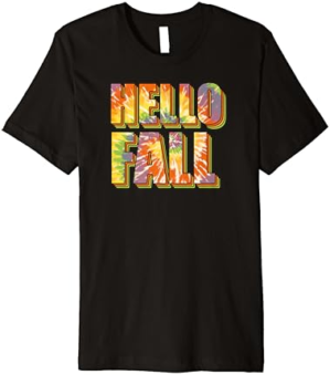 Adorable Fall Lovers' Cute Seasonal Apparel "Hello Fall" Premium T-Shirt